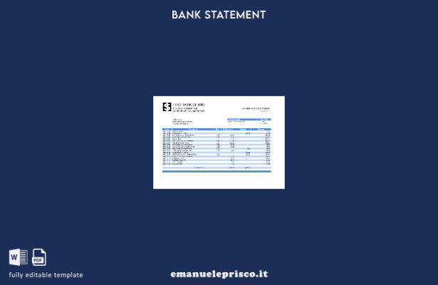 modello word di estratto conto bancario USA First Bank of Wiki in stile verifica